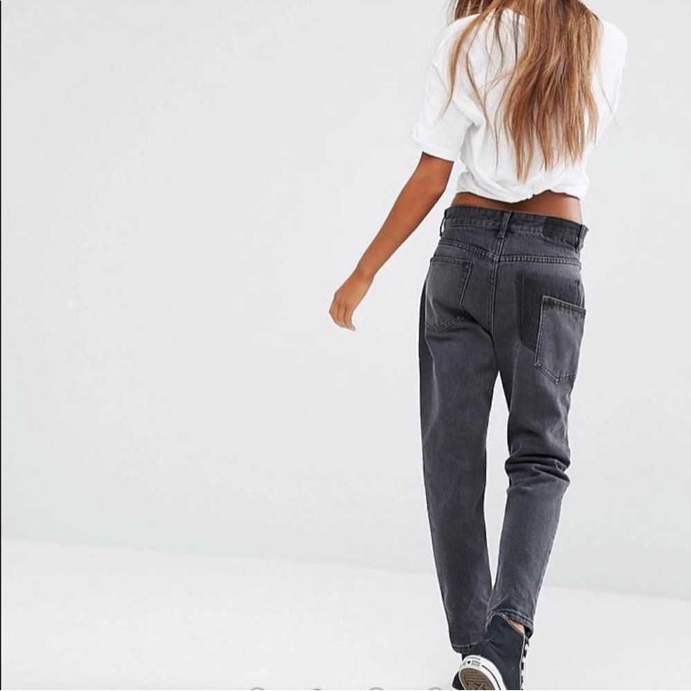 NEW Liquor N Poker Midori Black Stepped Waist Boyfriend Jeans Size 16